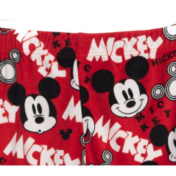 Disney Size S(4-6) Mickey Mouse Pajama Pants Red Fleece Lounge Sleepwear - Picture 6 of 8
